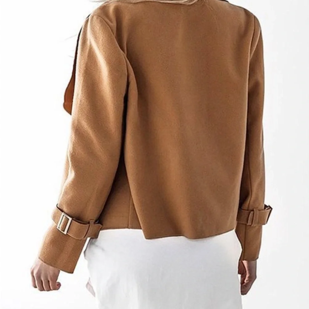 NEW•L-XL•CARRINA IN CAMEL SOFT SLEEK JACKET - Picture 4 of 12
